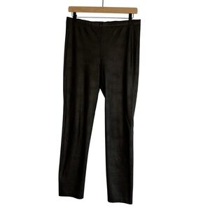 ABSOLU PARIS Made in France Womens Vegan Leather Pull On Pants Black FR 44/US 10
